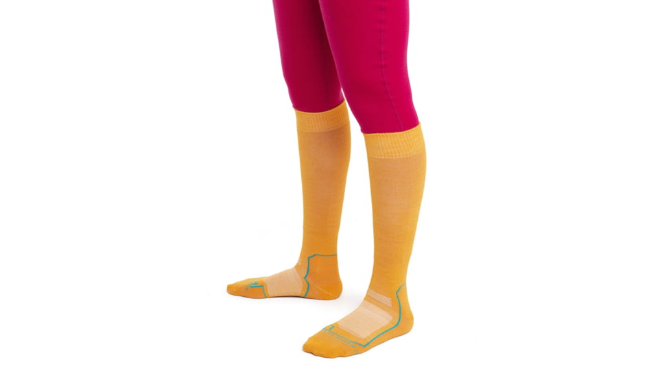 Icebreaker Ski+ Ultralight Over The Calf Socks - Women's, Solar/Flux Green/Earth, Small, IB104784968S