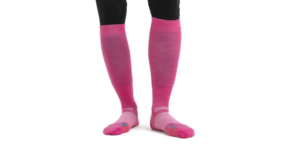 Icebreaker Ski+ Ultralight Over The Calf Socks - Womens, Tempo/Flux Green/Earth, Large, IB104784956L