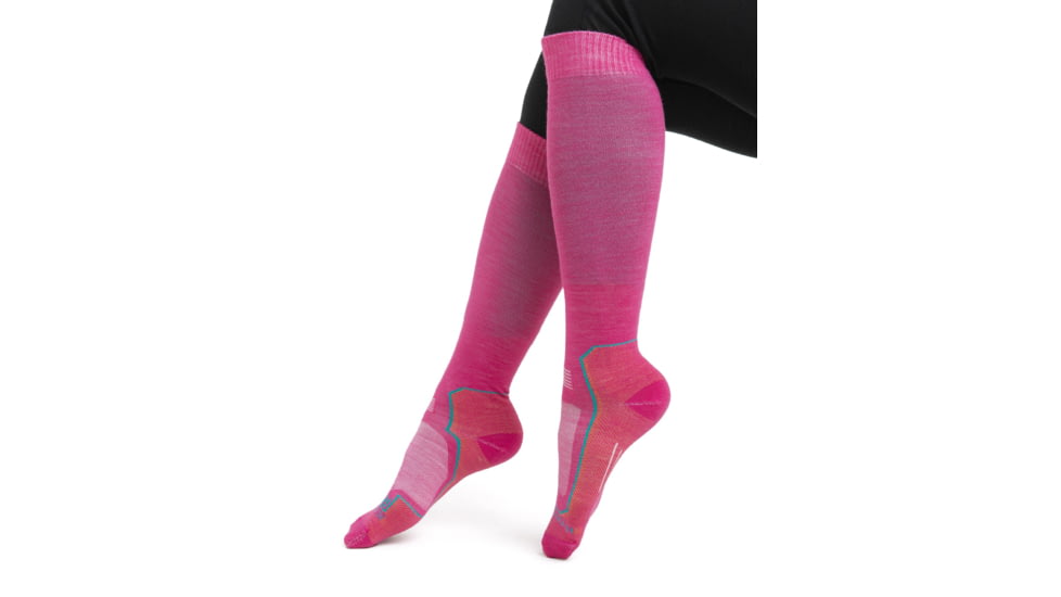 Icebreaker Ski+ Ultralight Over The Calf Socks - Womens, Tempo/Flux Green/Earth, Large, IB104784956L