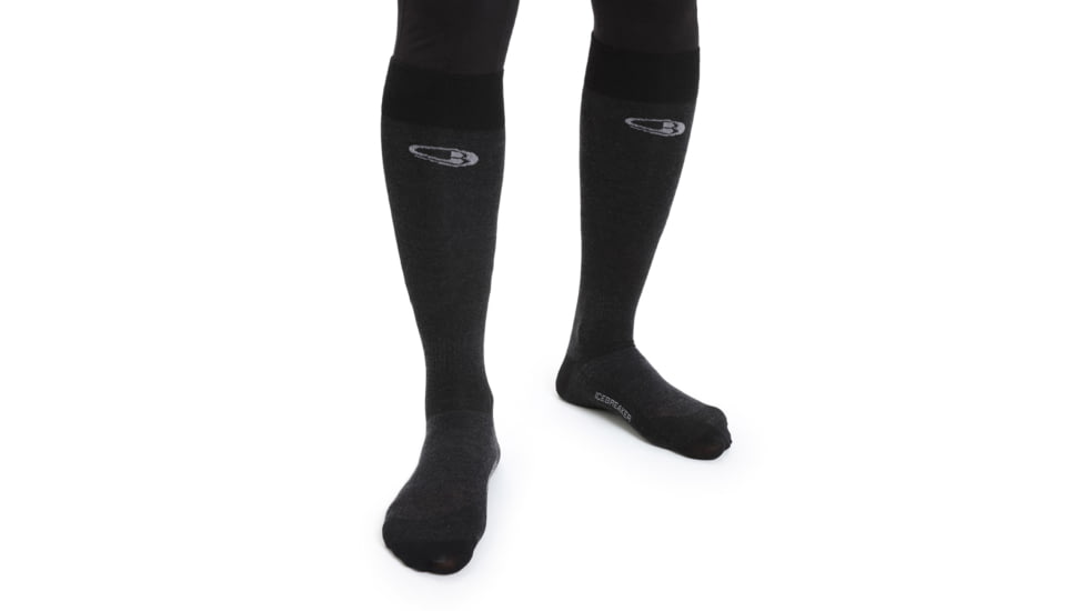 Icebreaker Snow Liner Over The Calf Socks - Womens, Black, Large, IB103941001L