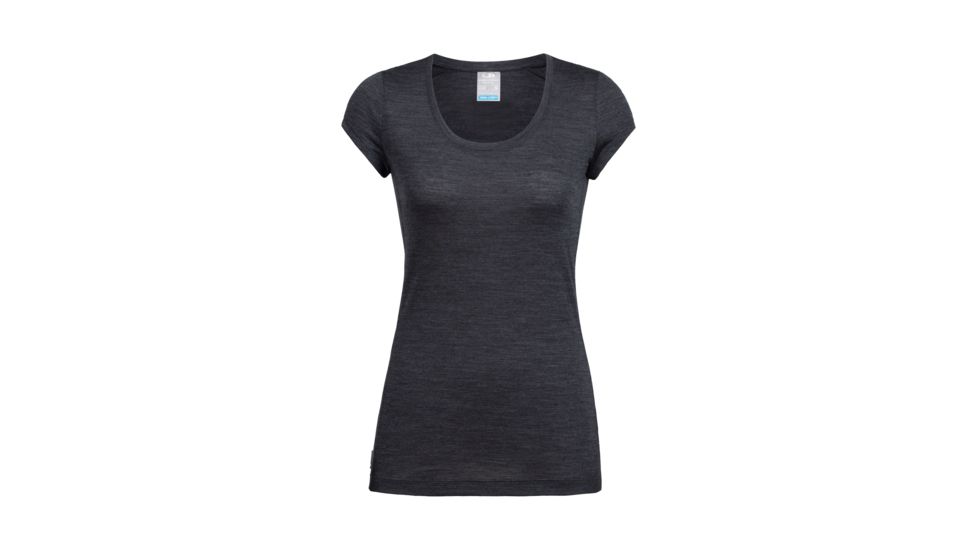 Icebreaker Sphere Short Sleeve Scoop, Black Hthr, L, 104263001L