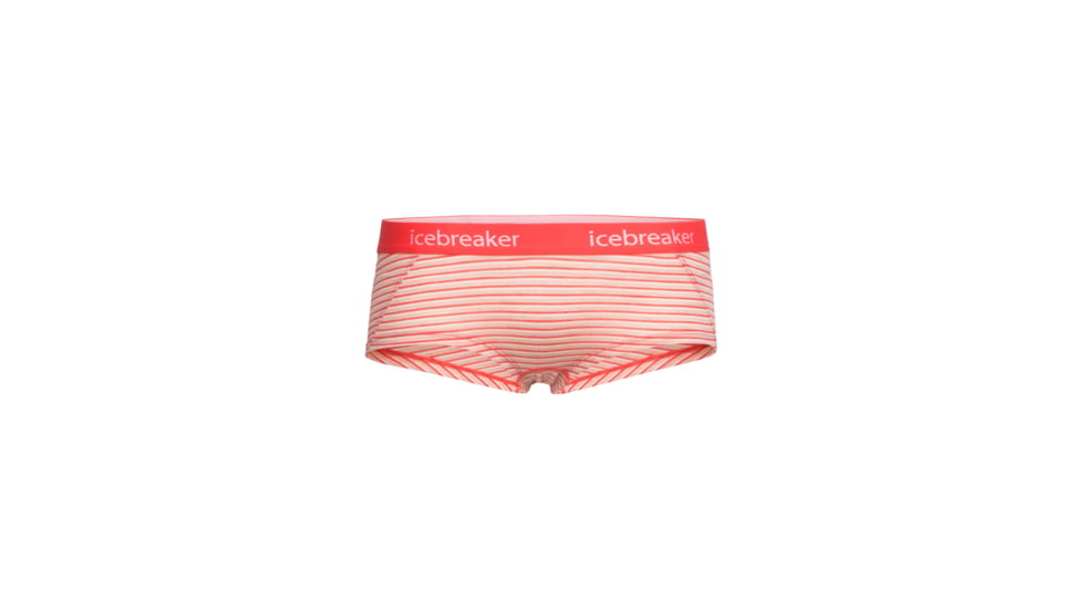 Icebreaker Sprite Hot Pants - Women's, Poppy Red/Snow/Stripe, Small, 103023608S