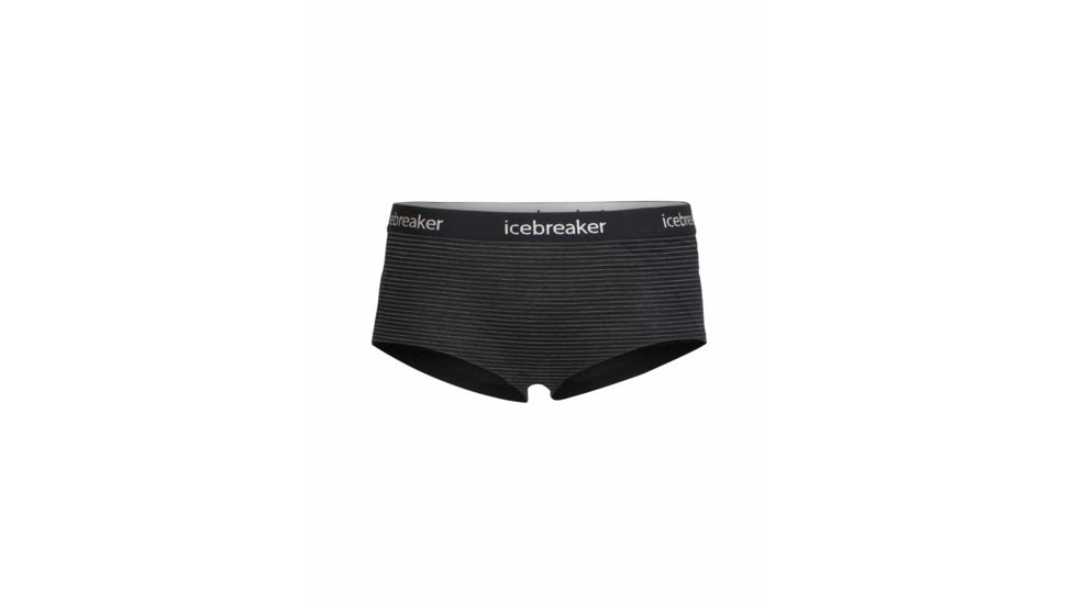 Icebreaker Sprite Hot Pants - Women's, Black/Snow/Stripe, Small, 103023005S