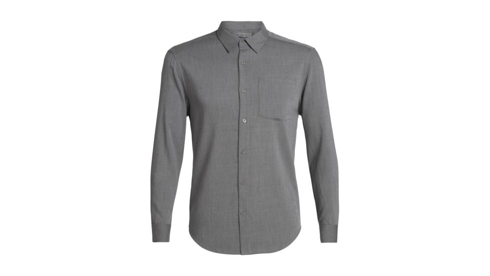 Icebreaker Steveston Long Sleeve Flannel Shirt - Mens, Gritstone HTHR, Small, 104821013S