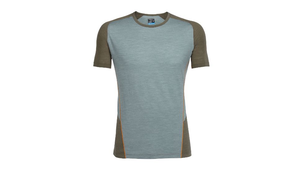 Icebreaker Strike Lite Short Sleeve Crew - Men's-SHale Heather/Kona/Bonfire-Medium
