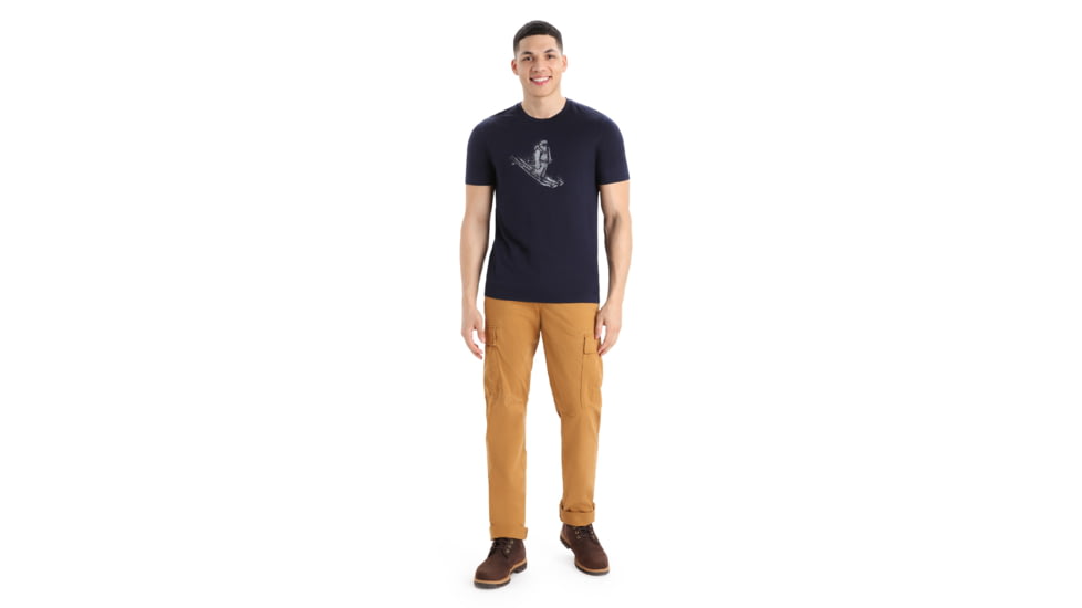 Icebreaker Tech Lite II Short Sleeve Skiing Yeti T-Shirt - Mens, Midnight Navy, Extra Large, IB0A56IM401XL
