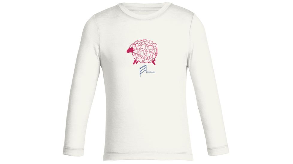 Icebreaker Tech Lite Long Sleeve Crewe Float - Kids'-6-Snow/Pop Pink