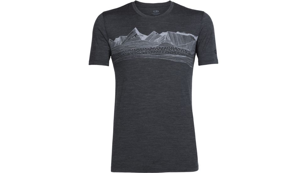 Icebreaker Tech Lite Short Sleeve Crew Pyrenees - Men's-Jet Heather-Small