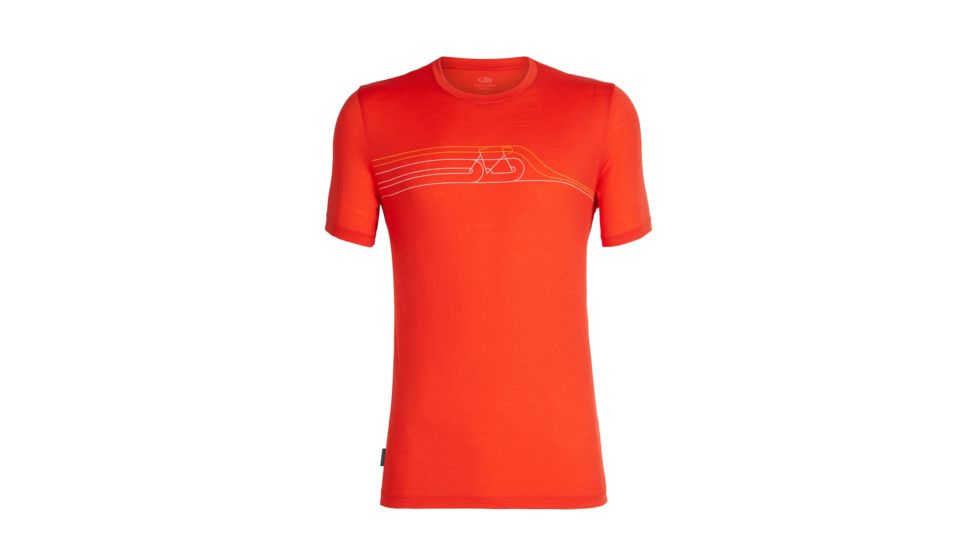 Icebreaker Tech Lite Short Sleeve Crewe Cadence PuLong Sleevee - Mens, CHILI RED, L, 104574601L