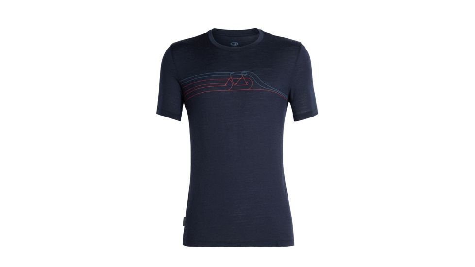 Icebreaker Tech Lite Short Sleeve Crewe Cadence PuLong Sleevee - Mens, Midnight Navy, XL, 104574401XL