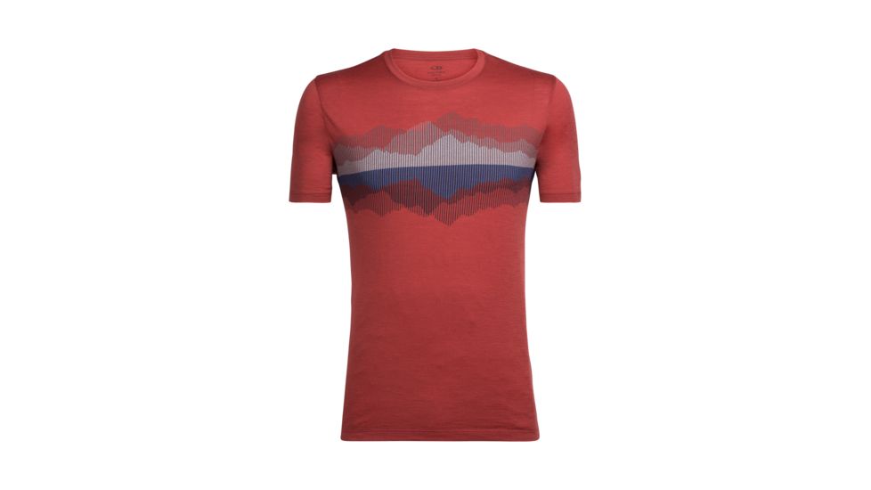Icebreaker Tech Lite Short Sleeve Crewe Cook Reflected, Vintage Red, XL, 104129601XL