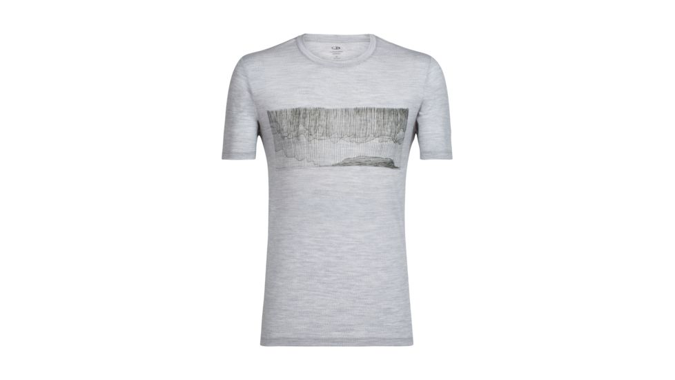 Icebreaker Tech Lite Short Sleeve Crewe Hard Rain, Blizzard Hthr, L, 104127001L