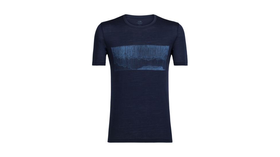 Icebreaker Tech Lite Short Sleeve Crewe Hard Rain, Midnight Navy, L, 104127401L