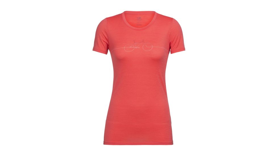 Icebreaker Tech Lite Short Sleeve Low Crewe Cadence, Poppy Red, L, 104156601L