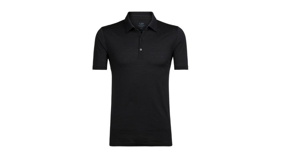 Icebreaker Tech Lite Short Sleeve Polo, Black, L, 104124001L