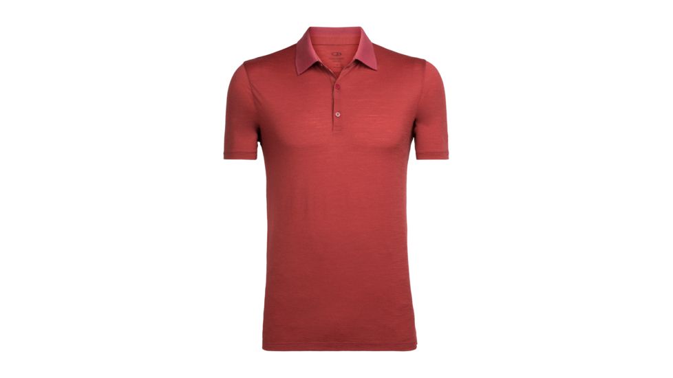 Icebreaker Tech Lite Short Sleeve Polo, Vintage Red, S, 104124601S