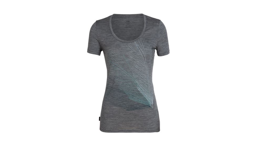 Icebreaker Tech Lite Short Sleeve Scoop Plume - Womens, Gritstone HTHR, L, 104604001L