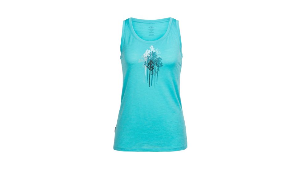 Icebreaker Tech Lite Tank Through the Trees, Lagoon, S, 104152401S