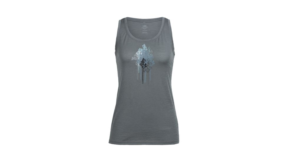 Icebreaker Tech Lite Tank Through the Trees, Metal, XL, 104152001XL