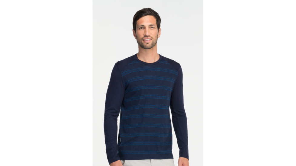 Icebreaker Tech Long Sleeve Crew Top - Men's-Admiral Overdye-XX-Large