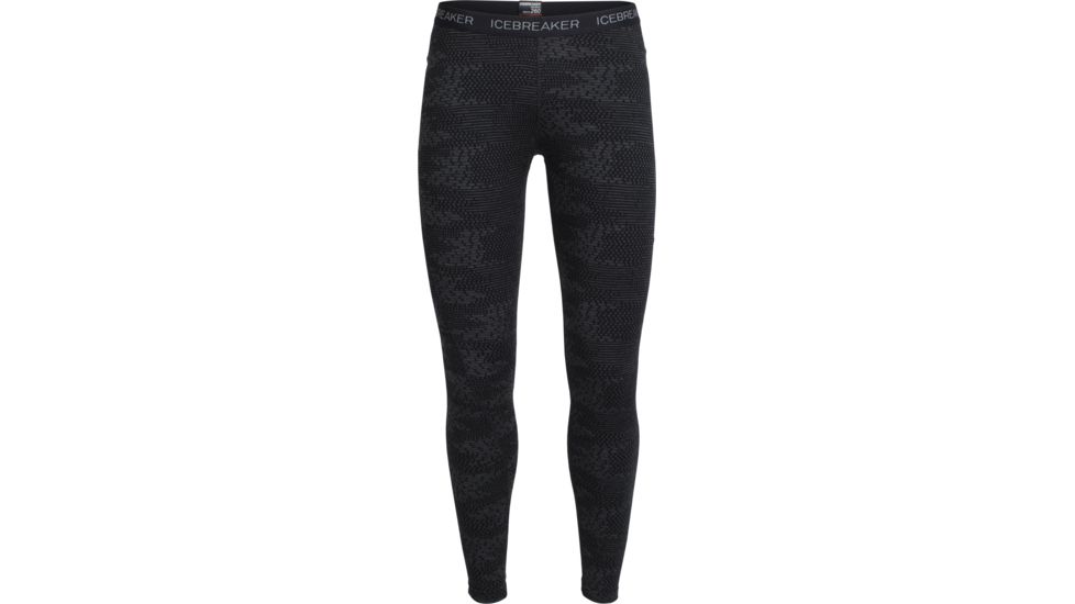 Icebreaker Vertex Leggings Flurry - Women's-Black/Jet Heather/Black-Small