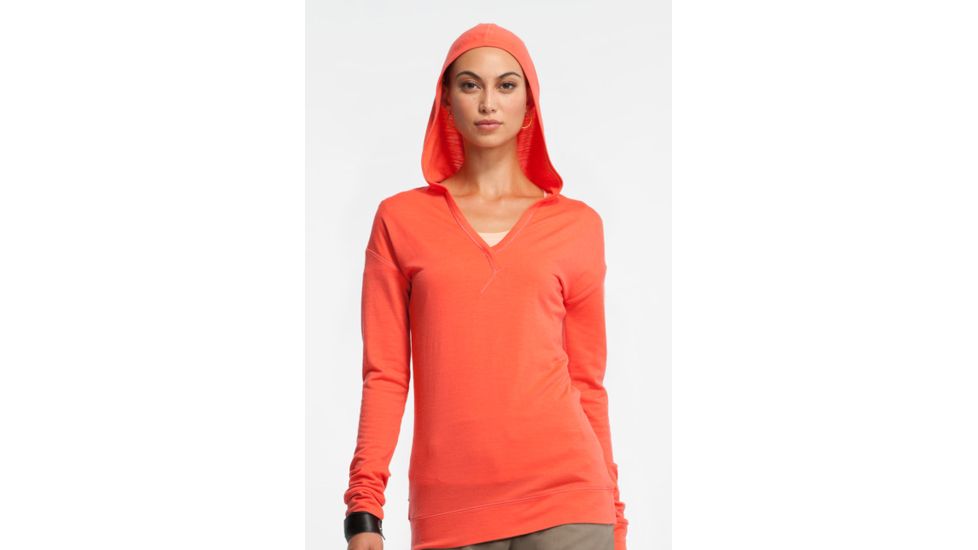 Icebreaker Vista Long Sleeve Hood Clearance - Women's-Azalea-X-Small