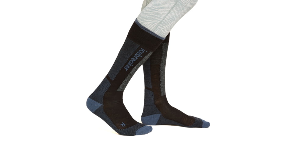 Icebreaker Women Merino Ski+ Light OTC, Black/Dawn/Graphite, L, IB0A573L03QL