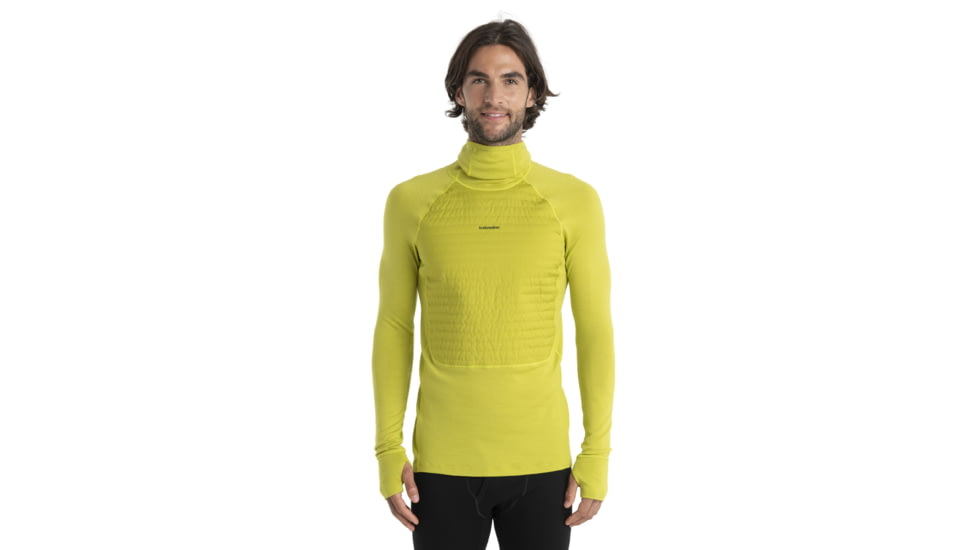 Icebreaker ZoneKnit Insulated Long Sleeve Thermal Hoodie - Mens, Bio Lime, Large, IB0A56GR864L
