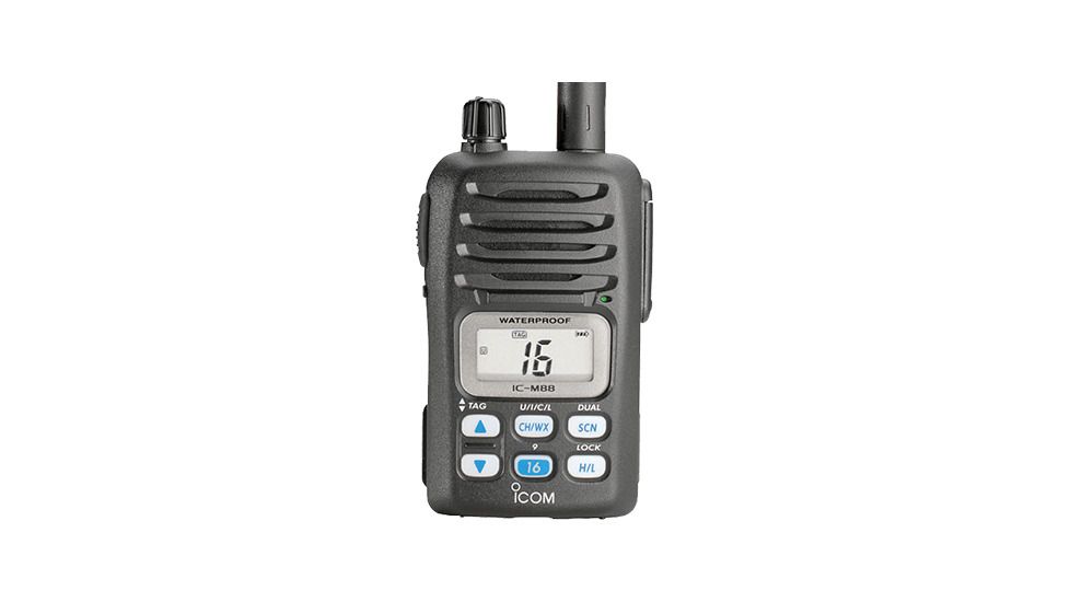 Icom VHF-HH, 5/3/1W, 15hr Batt, w/ Land Mob., New Condition IC-M88 01