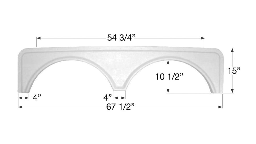Icon 00416 Tandem Axle Fender Skirt Fs668, Polar White, 416