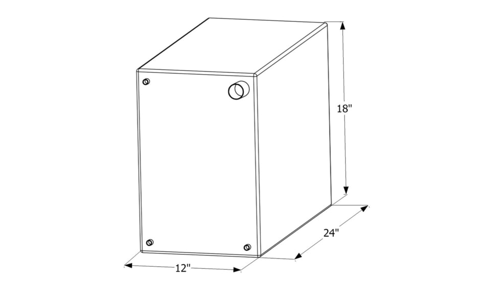 Icon Fresh Water Tank With 1/2in.Ftp And 1-1/4" Filler Wt2454, 24in x 12in x 18", 20 Gallon, 12454