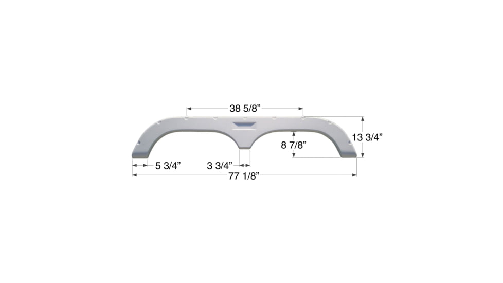 Icon Tandem Axle Fender Skirt Fs720 For Fleetwood, Polar White, 1474