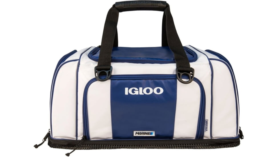 USED Igloo Marine Ultra Cooler Bag, Tactical Duffel, 46-Can, White/Navy, 00062915, EDEMO1