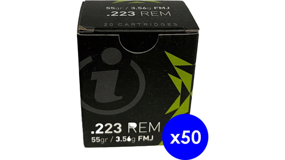 Igman .223 Remington 55 grain Full Metal Jacket Brass Centerfire Rifle Ammo, 1000 Rounds