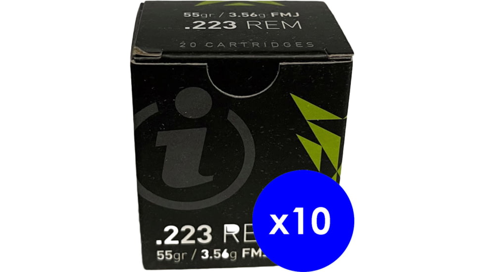 Igman, .223 Remington, 55 grain, Full Metal Jacket, Brass, Centerfire Rifle Ammo, 200 Rounds, LREM223