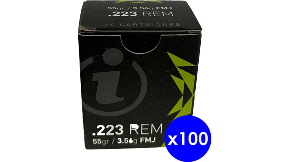 Igman .223 Remington 55 grain Full Metal Jacket Brass Centerfire Rifle Ammo, 2000 Rounds