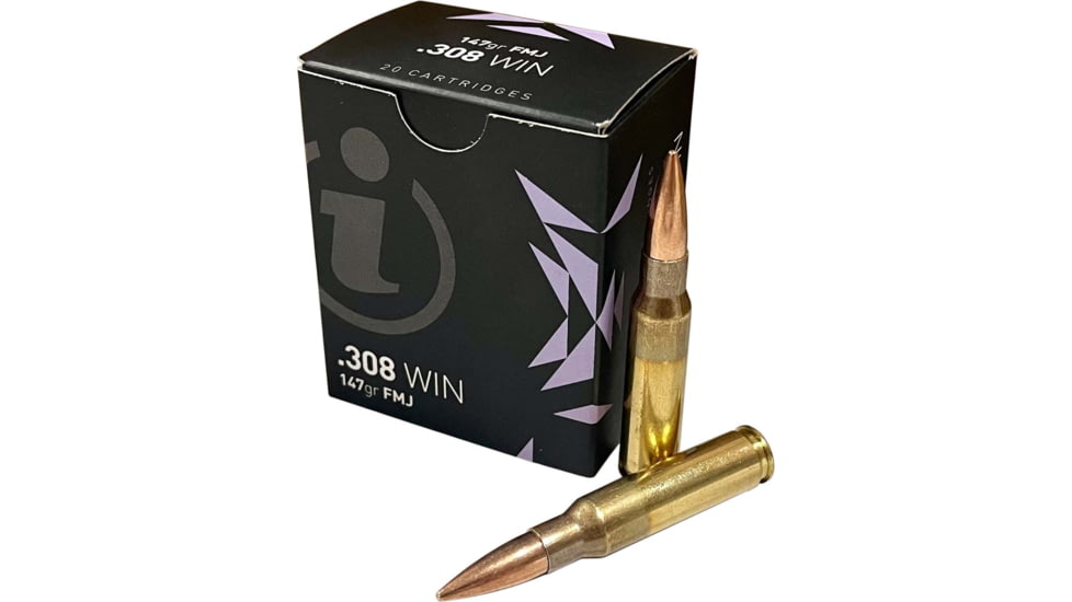 Igman .308 Winchester 147 Grain Full Metal Jacket Brass Cased Rifle Ammo, 20 Rounds, AMMLIVING308