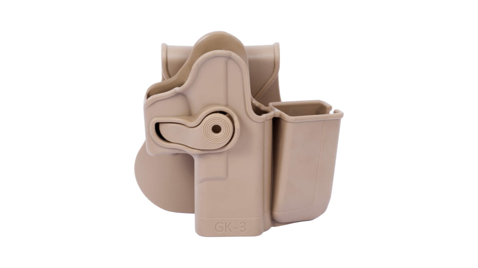 IMI Defense Polymer OWB Paddle Holster, Glock 17, Glock 18, Glock 19, Glock 19X, Glock 28, Glock 31, Glock 32, Glock 36, Glock 45, Glock 22, Glock 23, Flat Dark Earth, Right, IMI-Z1023-GK3-FDE