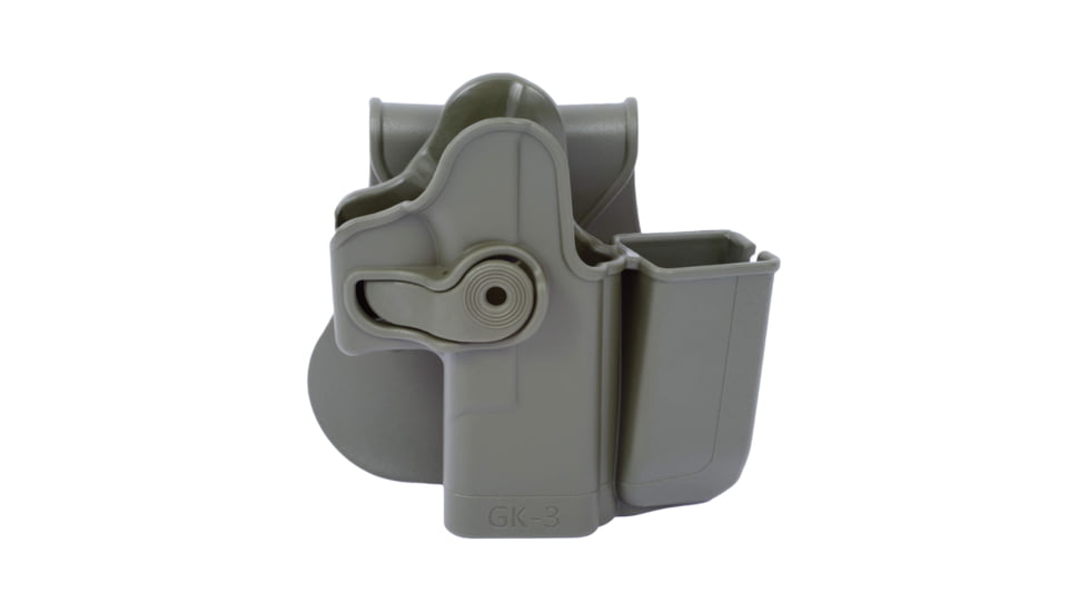 IMI Defense Polymer OWB Paddle Holster, Glock 17, Glock 18, Glock 19, Glock 19X, Glock 28, Glock 31, Glock 32, Glock 36, Glock 45, Glock 22, Glock 23, Olive Drab Green, Right, IMI-Z1023-GK3-O.D. GREEN
