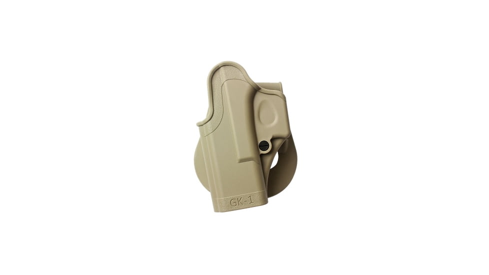 IMI Defense One Piece OWB Paddle Polymer Holster, Glock 17/18/19/19X/26/27/28/31/32/36/45,Glock 22/23,Bul M-5, Left Hand, FDE, IMI-Z8010LH(GK1L)FDE