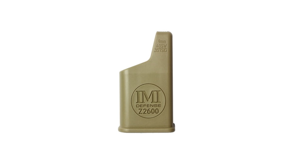 IMI Defense Polymer Magazine Speed Loader, IWI Jericho, Smith &amp; Wesson M&amp;P 9, SIG Sauer P226, SIG Sauer P320, .357 SIG, .40 S&amp;W, 9mm Luger, Flat Dark Earth, IMI-Z2600FDE