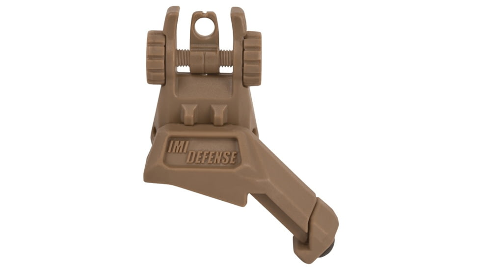 IMI Defense TRS Polymer Rear Flip Up Sight, 45 Degrees Offset, FDE, 14653
