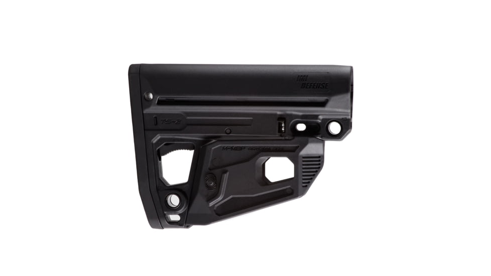 IMI Defense TS2 Tactical Stock w/Extended Overmolded Shock Observer Buttplate/Magwell, Black, IMI-ZS108MBLACK