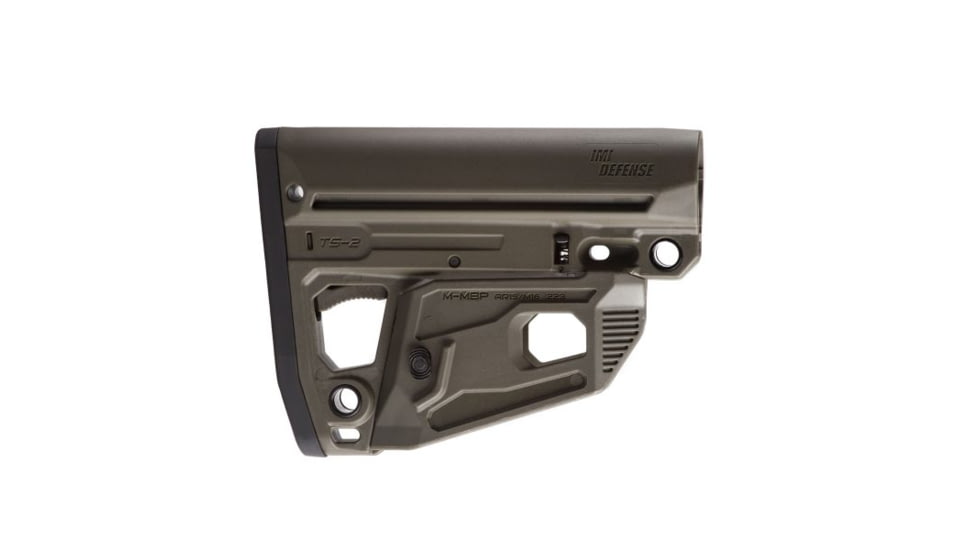 IMI Defense TS2 Tactical Stock w/Extended Overmolded Shock Observer Buttplate/Magwell, O.D. Green, IMI-ZS108MO.D. GREEN