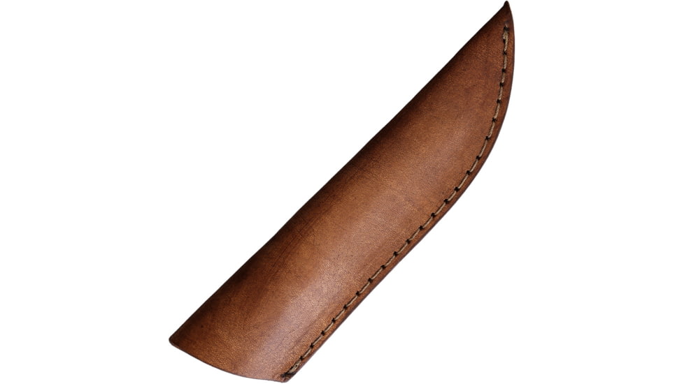 Infinite Blades 9in Brown Wood Knife, 9in Overall, 4.5in Satin Finish Stainless Blade, Brown Wood Handle, Leather Sheath, A30