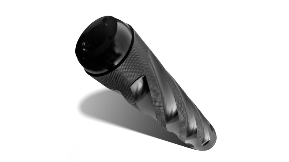 Infinite Product Solutions 12in Redirect Compensator w/Storage Cap, Black Anodize, Knurled, SRS-12IN-SPRL-BAK-CR