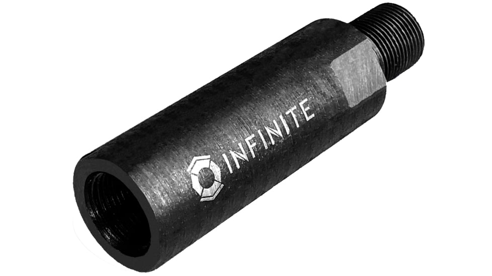 Infinite Product Solutions 2in Barrel Extension, Black Phosphate, 1/2x28 - .223 Remington/5.56x45mm NATO/9mm Luger/., 1228-EXT-2IN-BS