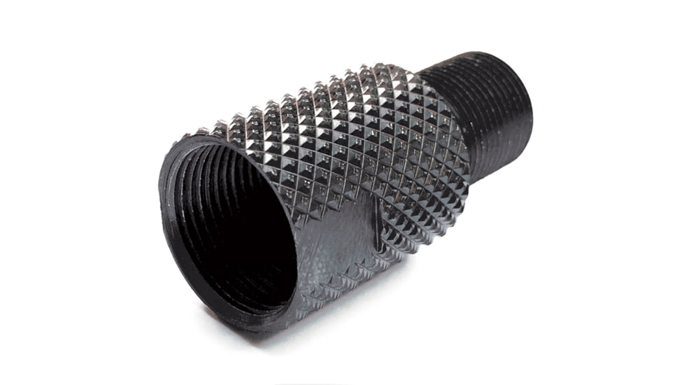 Infinite Product Solutions 5/8-24 - 1/2-28 Thread Adapter, Black, Knurled, 5824-1228-BS-K