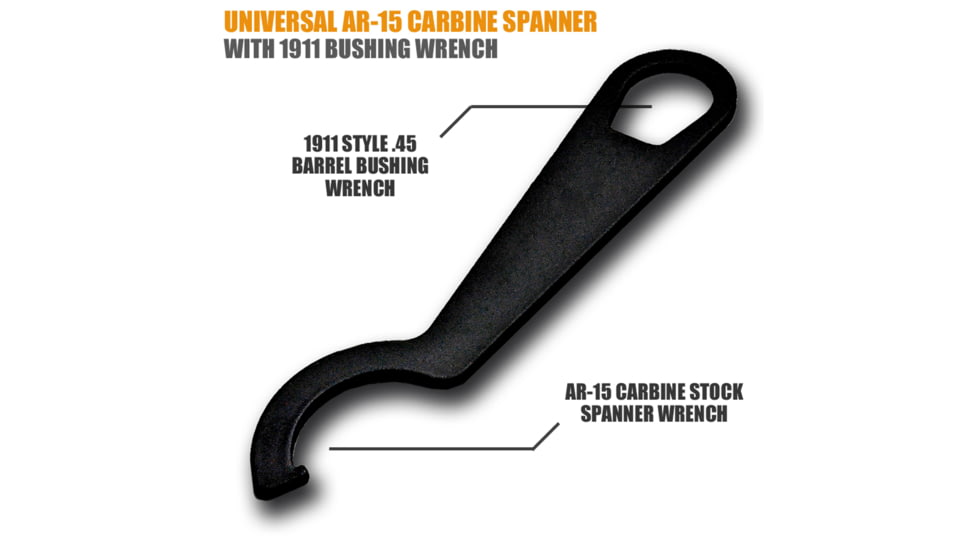 Infinite Product Solutions AR-15 Carbine Spanner w/1911 Bushing Wrench, Black, CAR-SPANNER