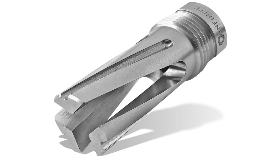 Infinite Product Solutions Gen 1 QD 3-Prong Flash Hider, 9mm Luger, M13.5 x 1 LH, Natural Stainless Steel, FH-3PRG-G1-303-U-135LH-CW